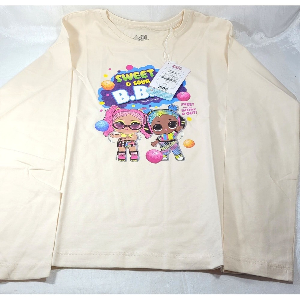 LOL Surprise Girl's Long Sleeve T-Shirt - Sweet & Sour - Cream - Size 12